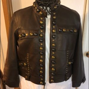 NWT Double D Ranchwear brown leather jacket-Sz M